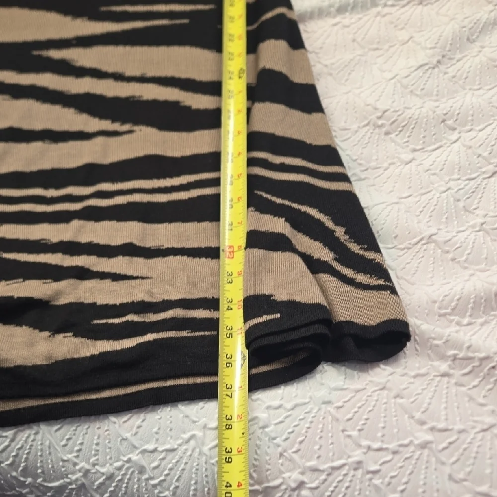 Gabby Skye Black and Tan Zebra Print Mini Dress